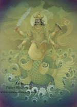 Click to the website of Sanatan Society for a larger image of this Planet Ketu painting